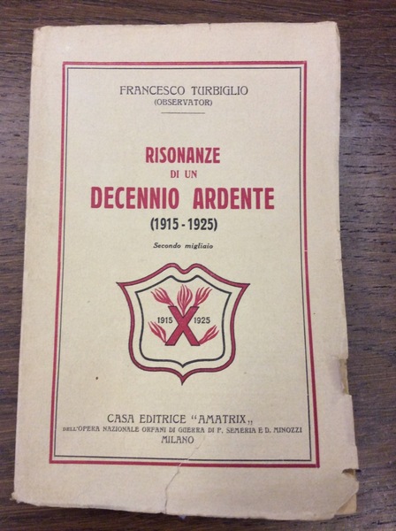 RISONANZE DI UN DECENNIO ARDENTE (1915-1925).