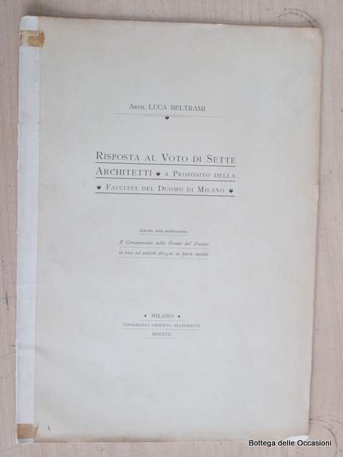RISPOSTA AL VOTO DI SETTE ARCHITETTI. - A proposito della …