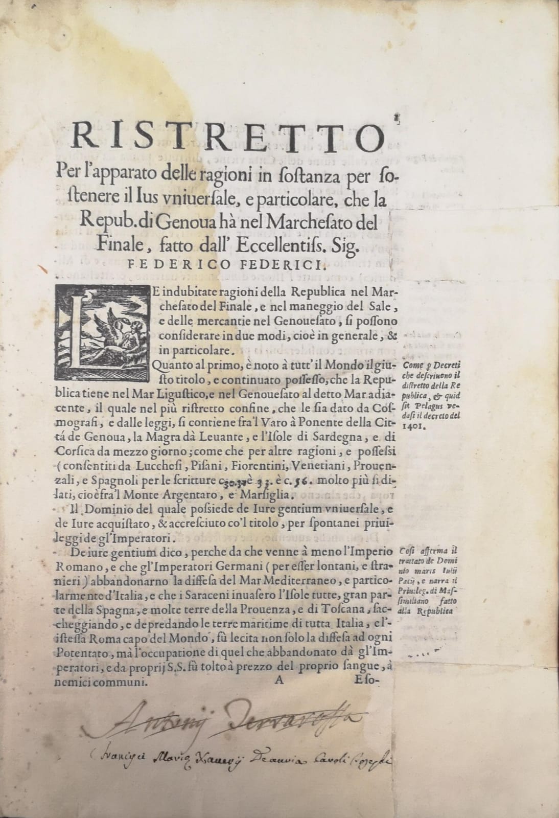 RISTRETTO PER L'APPARATO DELLE RAGIONI IN SOSTANZA PER SOSTENERE IL …