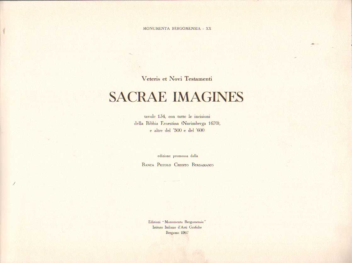 SACRAE IMAGINES. - Veteris et Novi Testamenti.
