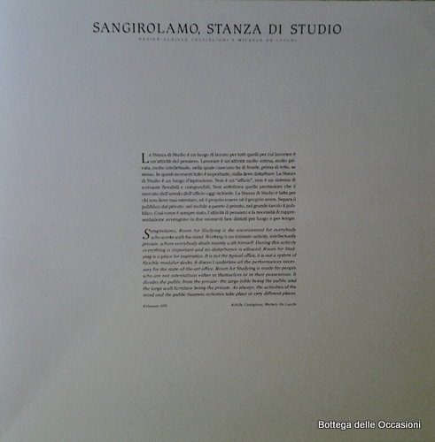 SANGIROLAMO, STANZA DI STUDIO. DESIGN ACHILLE CASTIGLIONI E MICHELE DE …