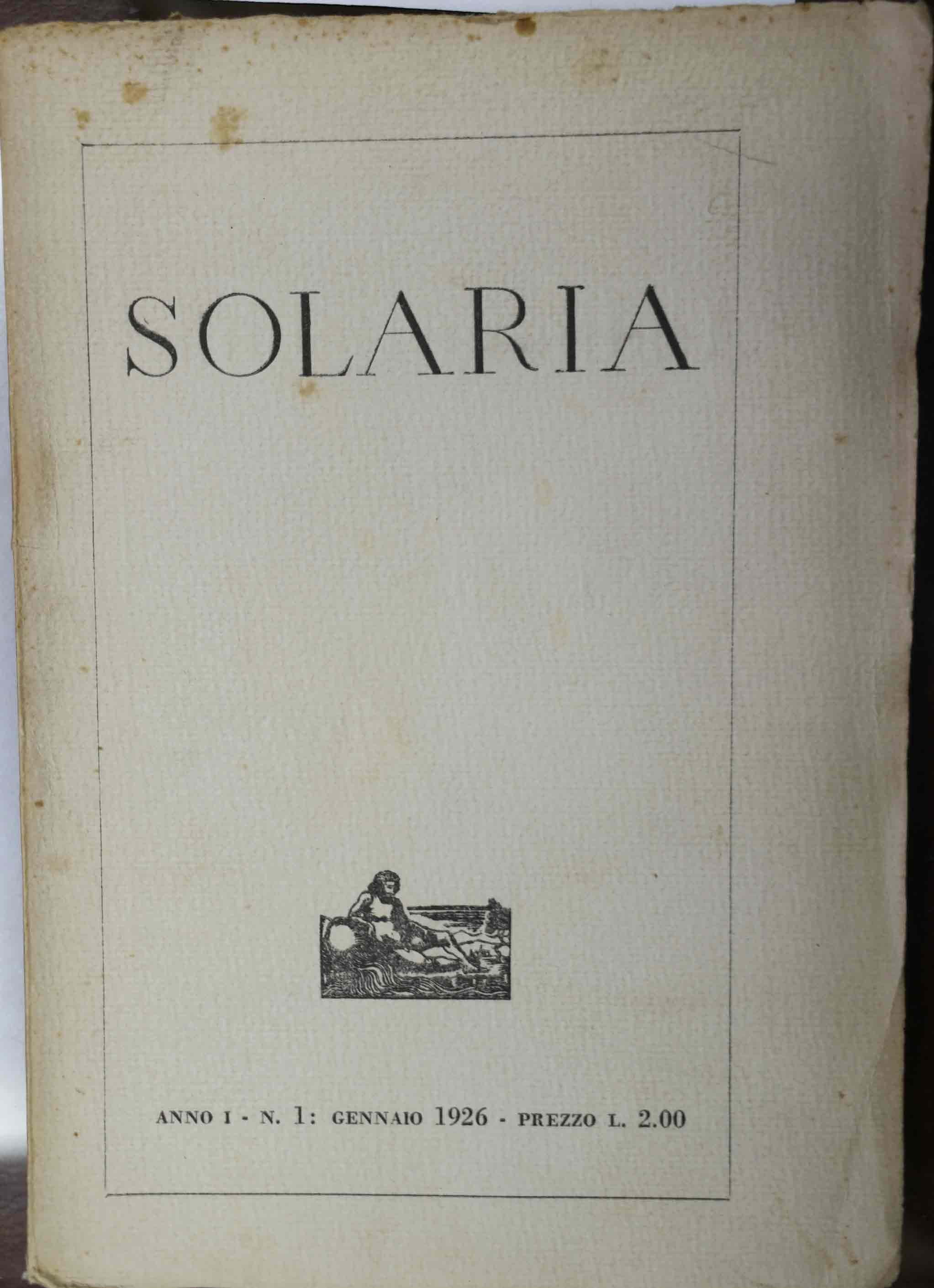 SOLARIA. - Rivista mensile di arte e letteratura diretta da …