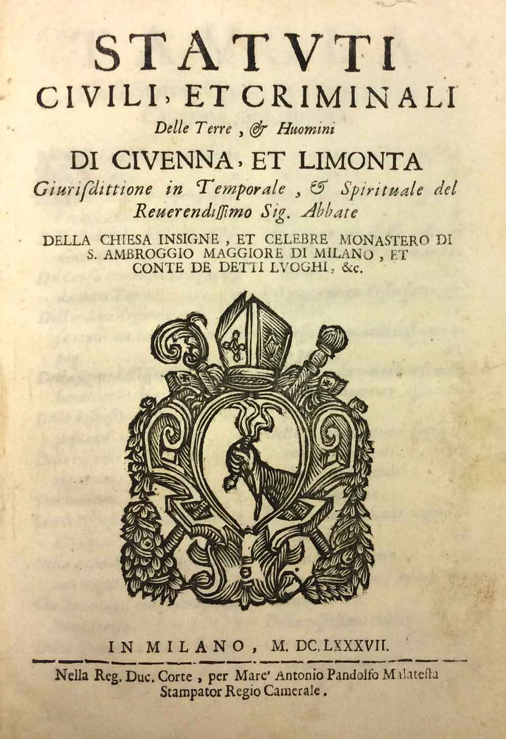 STATUTI CIVILI ET CRIMINALI DELLE TERRE & HUOMINI DI CIVENNA …