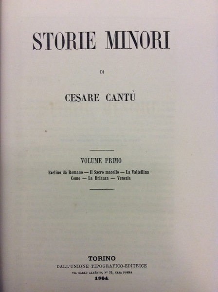 STORIE MINORI.