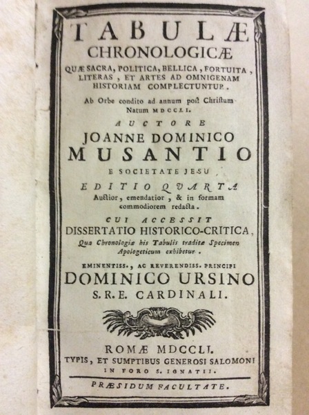 TABULAE CHRONOLOGICAE. - Quae sacra, politica, bellica, fortuita, literas, et …