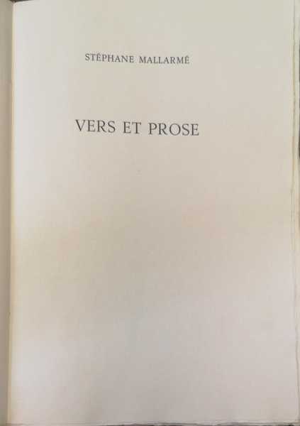 VERS ET PROSE.