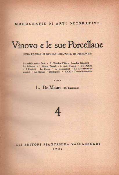 VINOVO E LE SUE PORCELLANE. - (Una pagina di storia …