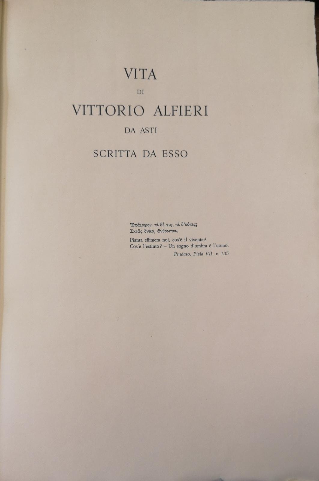 VITA DI VITTORIO ALFIERI DA ASTI SCRITTA DA ESSO.