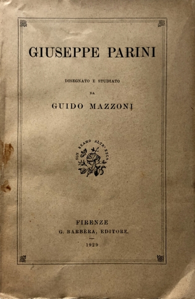 GIUSEPPE PARINI DISEGNATO E STUDIATO DA GUIDO MAZZONI