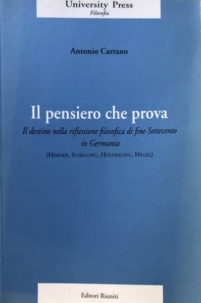 IL PENSIERO CHE PROVA. IL DESTINO NELLA RIFLESSIONE FILOSOFICA DI …