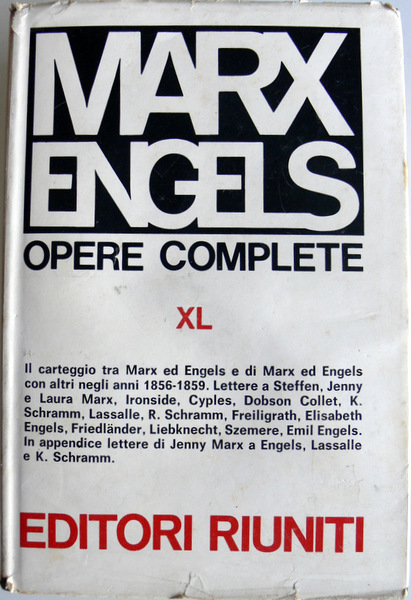 OPERE COMPLETE. XL VOL. 40 CARTEGGIO: LETTERE. GENNAIO 1856, DICEMBRE …