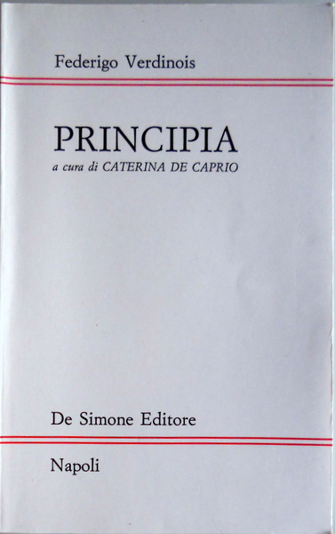 PRINCIPIA. A CURA DI CATERINA DE CAPRIO