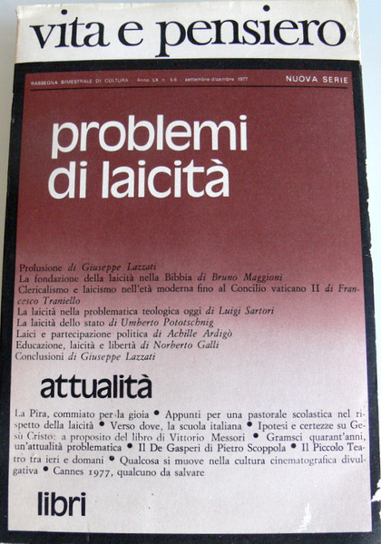 PROBLEMI DI LAICITÀ (N. 5/6, ANNO LX)