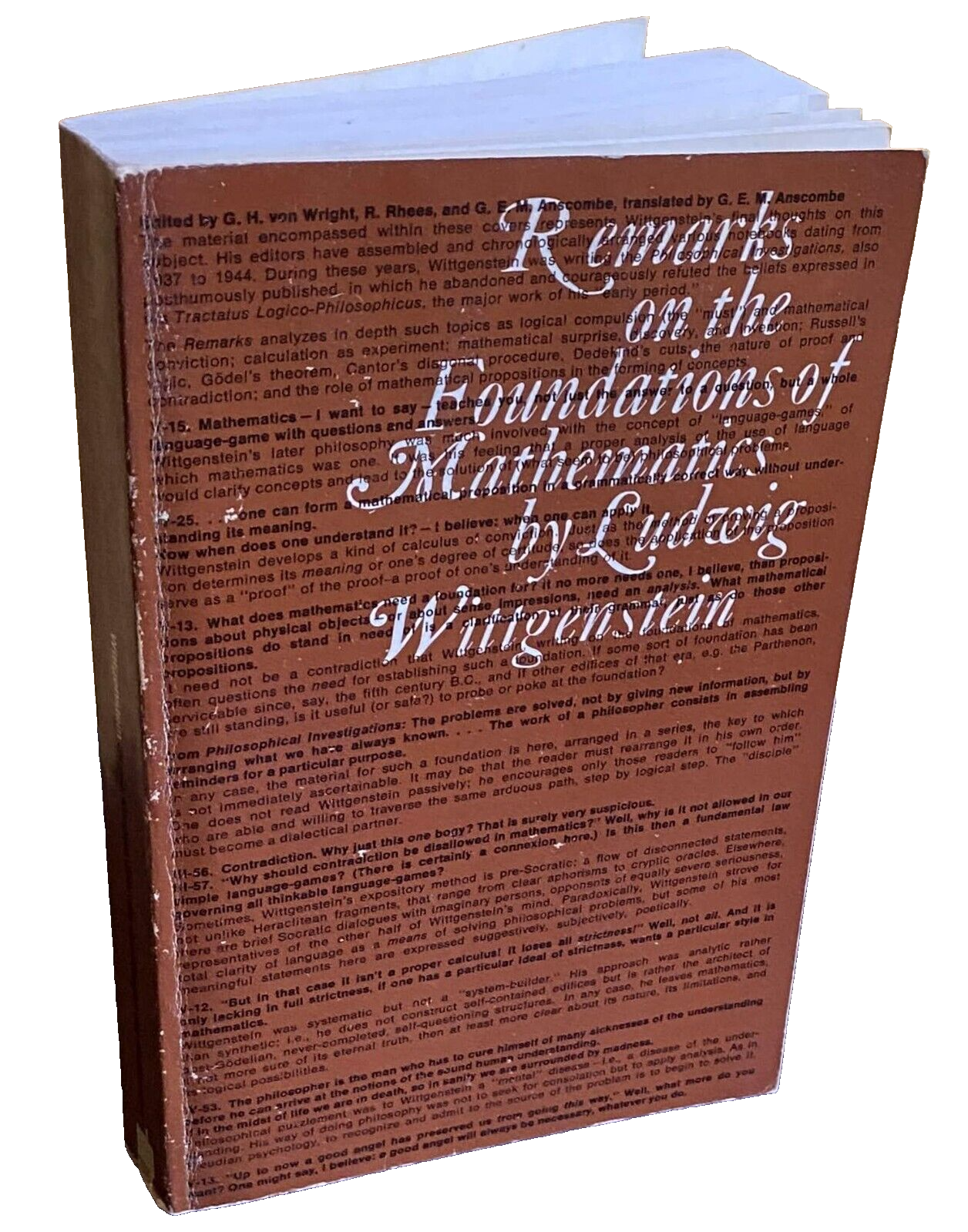 REMARKS ON THE FOUNDATIONS OF MATHEMATICS BY LUDWIG WITTGENSTEIN, BEMERKUNGEN …