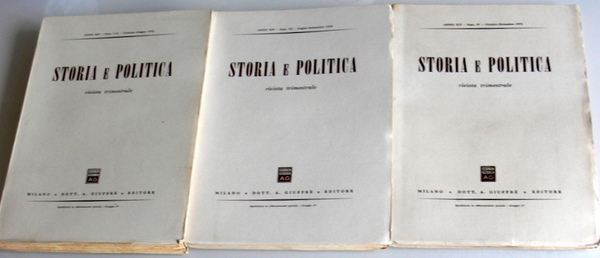 RIVISTA STORIA E POLITICA. ANNO XIV, 1975 (ANNATA COMPLETA). CONVEGNO …