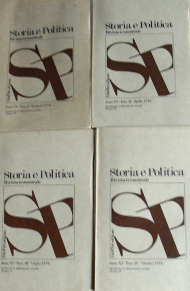 RIVISTA STORIA E POLITICA. ANNO XV, 1976 (ANNATA COMPLETA)