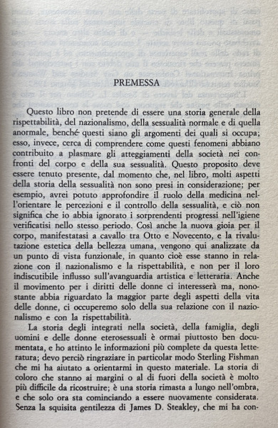 SESSUALITÀ E NAZIONALISMO. MENTALITÀ BORGHESE E RISPETTABILITÀ