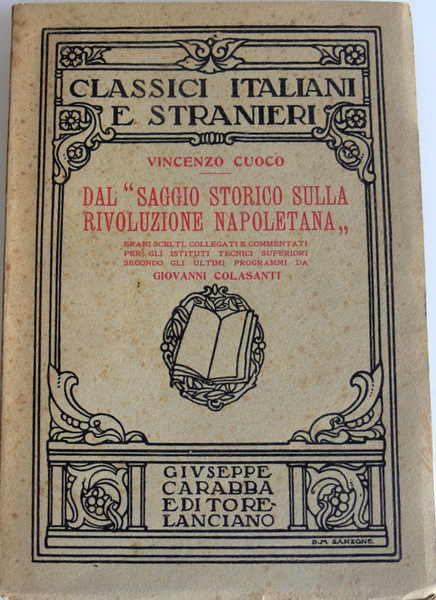 VINCENZO CUOCO: DAL SAGGIO STORICO SULLA RIVOLUZIONE NAPOLETANA