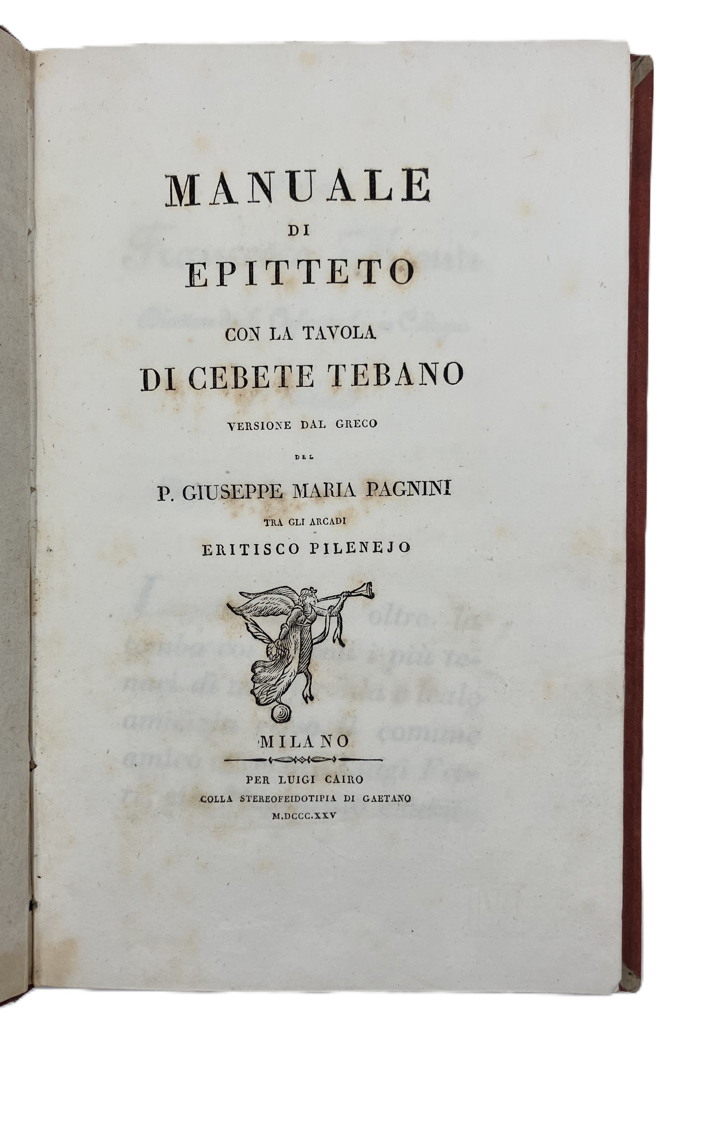 Manuale di Epitteto con la tavola di Cebete Tebano. Versione …