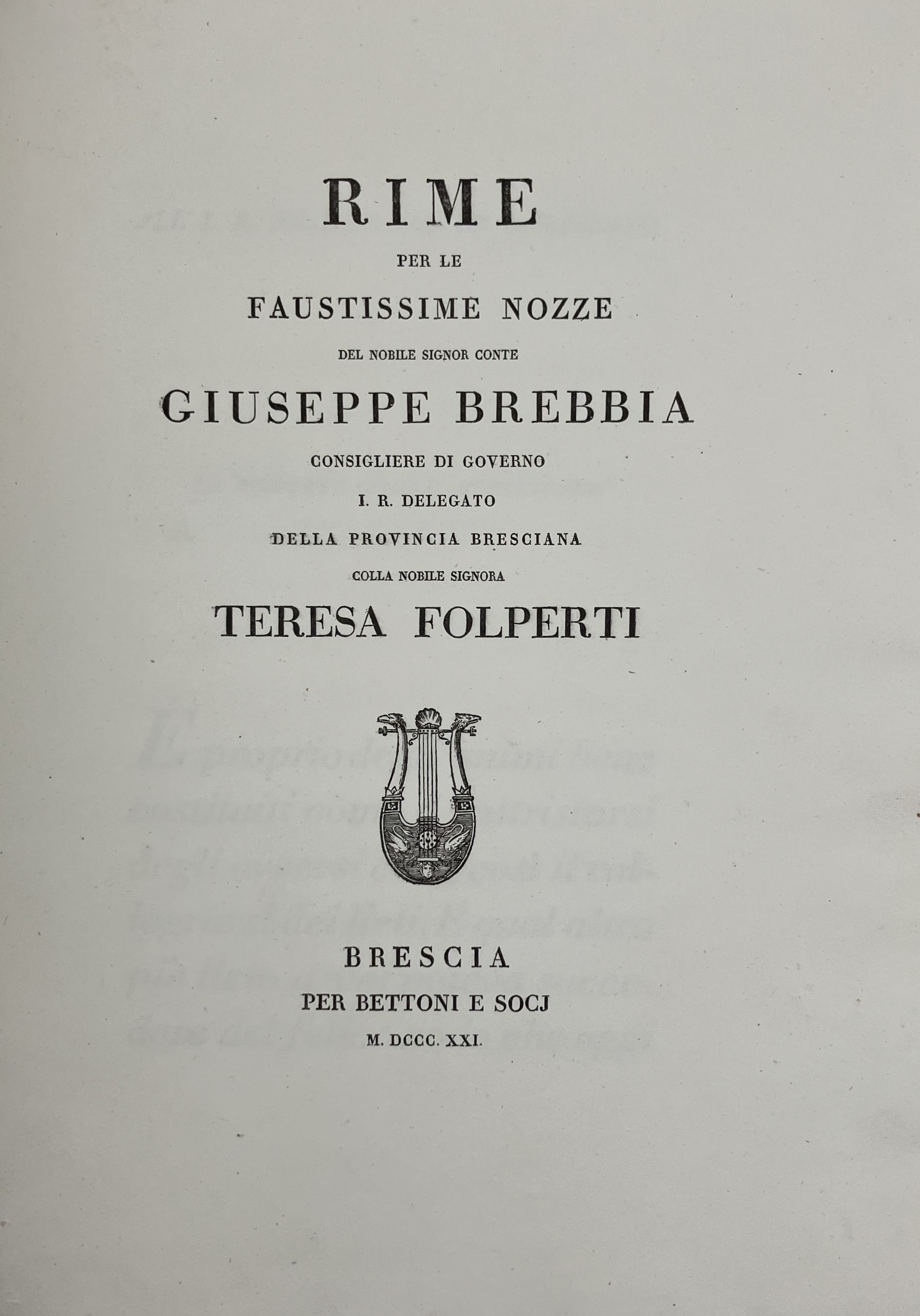 Rime per le faustissime nozze del nobile signor conte Giuseppe …