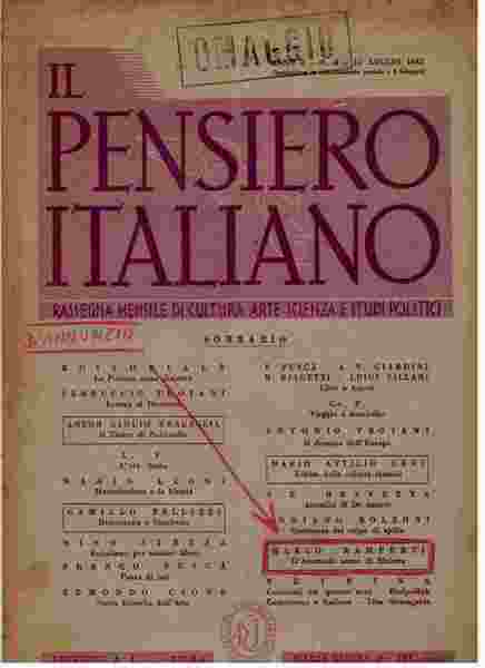 Il pensiero italiano. Rassegna mensile di cultura arte scienza e …