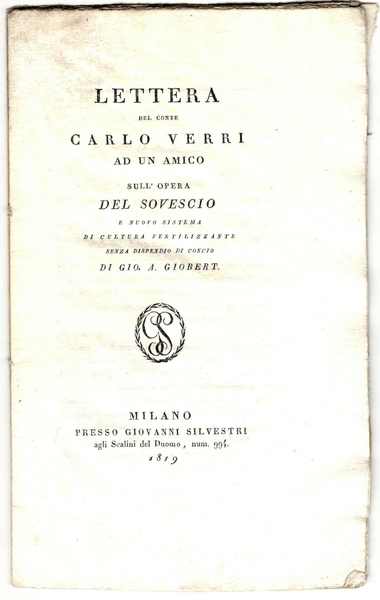 Lettera del conte Carlo Verri ad un amico sull'opera Del …