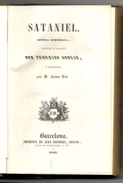 Sataniel. Novela histórica. Traducida por D. Jaime Tiú