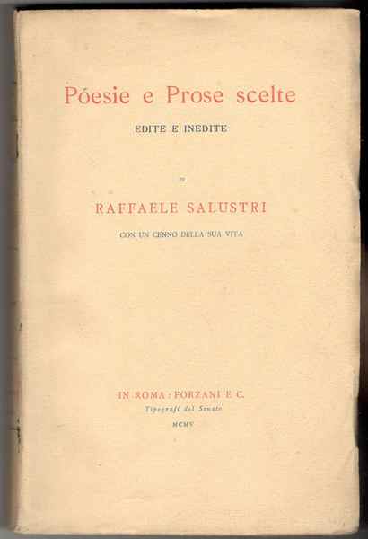 Poesie e Prose scelte edite e inedite