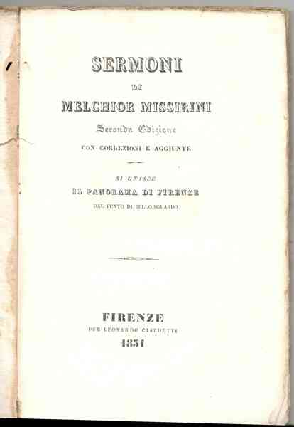 Sermoni. Seconda edizione con correzioni e aggiunte. Si unisce Il …