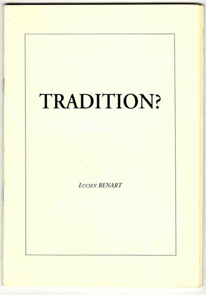 Tradition? Adresse à M. Guyot-Jeannin, et au cancres de Nouvelle …