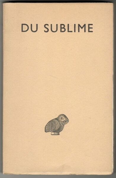 Du sublime. Texte établi et traduit par Henri Lebègue