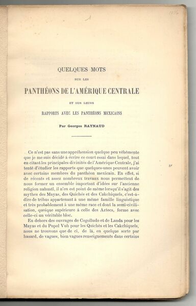 Quelques mots sur les panthéons de l'Amérique Centrale et sur …