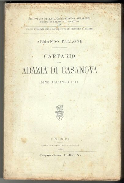 Cartario della Abazia di Casanova fino all'anno 1313