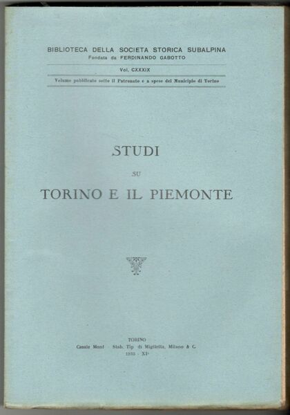 Studi su Torino e il Piemonte
