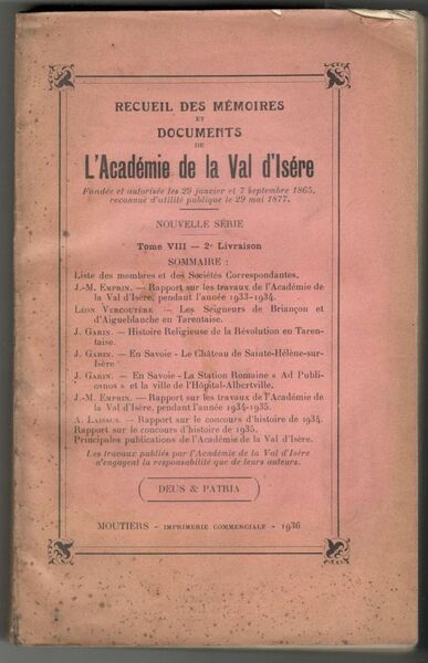 Recueil des mémoires et Documents de l'Académie de la Val …