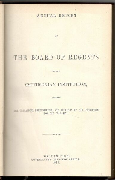 Annual report of the board of regents of the Smithsonian …