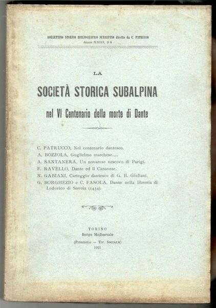 La Società Storica Subalpina nel VI centenario della morte di …