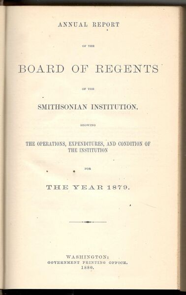 Annual report of the board of regents of the Smithsonian …