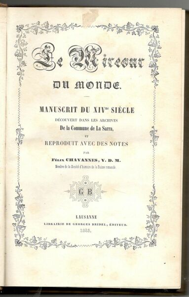 Le Mireour du Monde. Manuscrit du XIVème siècle découvert dans …