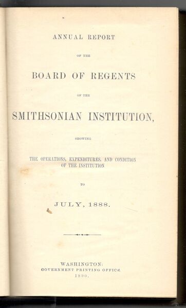 Annual report of the board of regents of the Smithsonian …