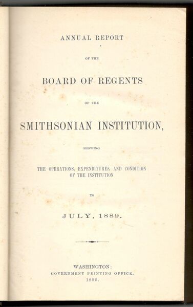 Annual report of the board of regents of the Smithsonian …