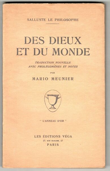 Des dieux et du monde. Traduction nouvelle avec prolégomènes et …
