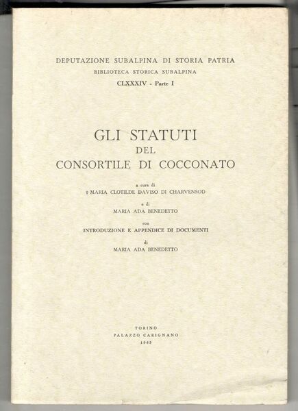 Gli statuti del consortile di Cocconato