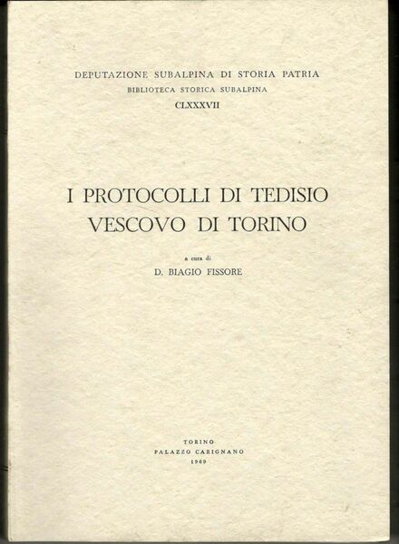 I protocolli di Tedisio vescovo di Torino