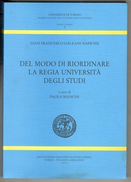Del modo di riordinare la Regia Università degli studi
