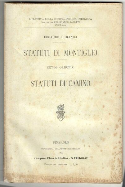 Statuti di Montiglio. Statuti di Camino