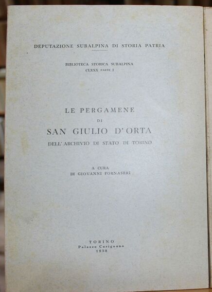Le pergamene di San Giulio d'Orta nell'Archivio di Stato di …