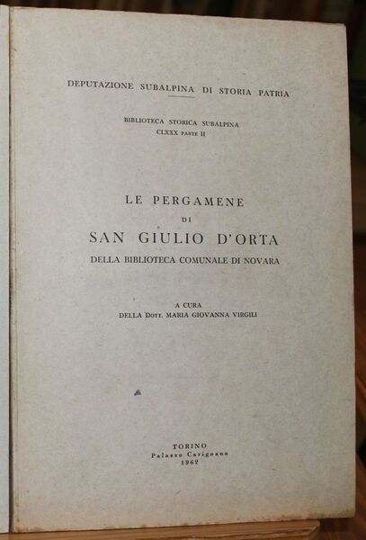 Le pergamene di San Giulio d'Orta della biblioteca comunale di …