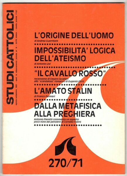 Studi cattolici. Mensile di studi e di attualità anno XXVII. …