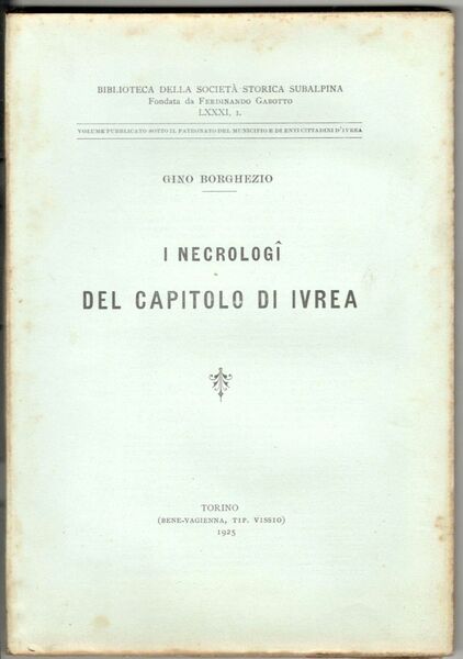 I necrologi del Capitolo di Ivrea